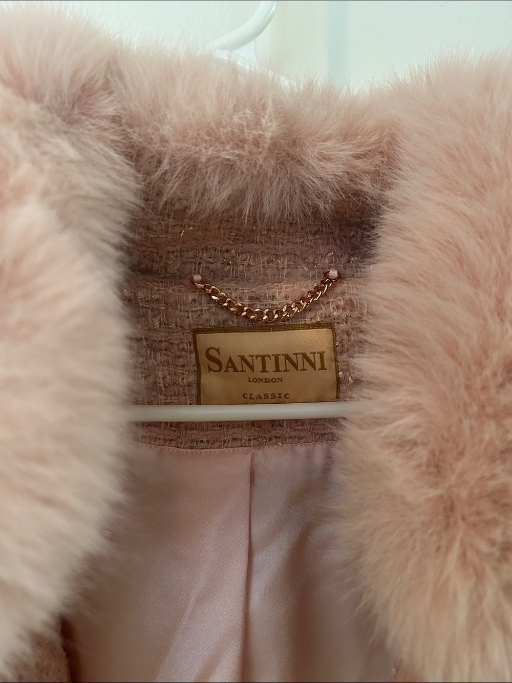 Women’s Pink Faux Fur-Trim Wool Blend Coat - Picture 6 of 10